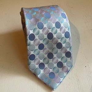 The Big Knot Steven Land Silk Polkadots Summer Blue Multicolor Trad